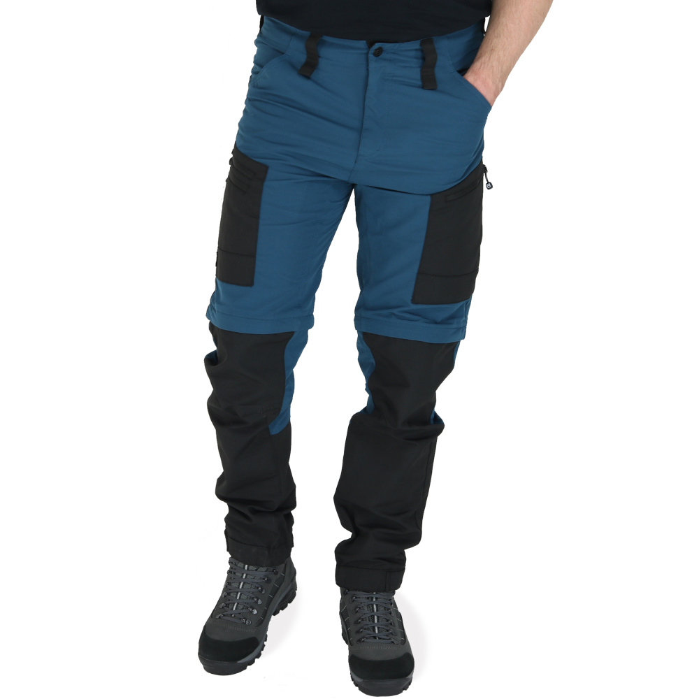 detail Asoto Vild Zip-Off pánske modré outdoorové nohavice DWR s odopínateľnými nohavic
