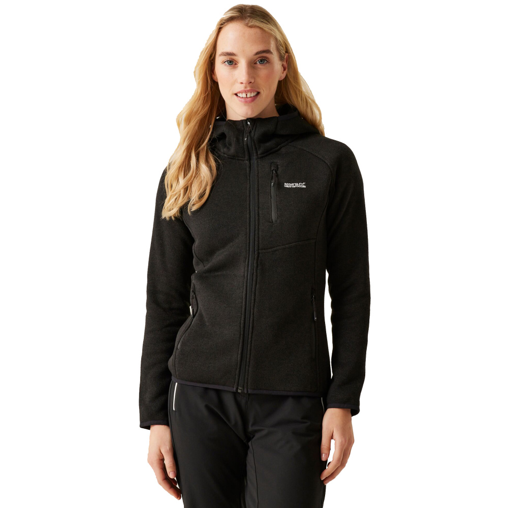 detail REGATTA Wms Hood Newhill černá dámská outdoor mikina