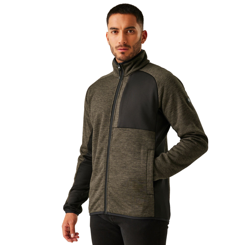 detail REGATTA Shorston hnědá pánská funkční outdoor mikina