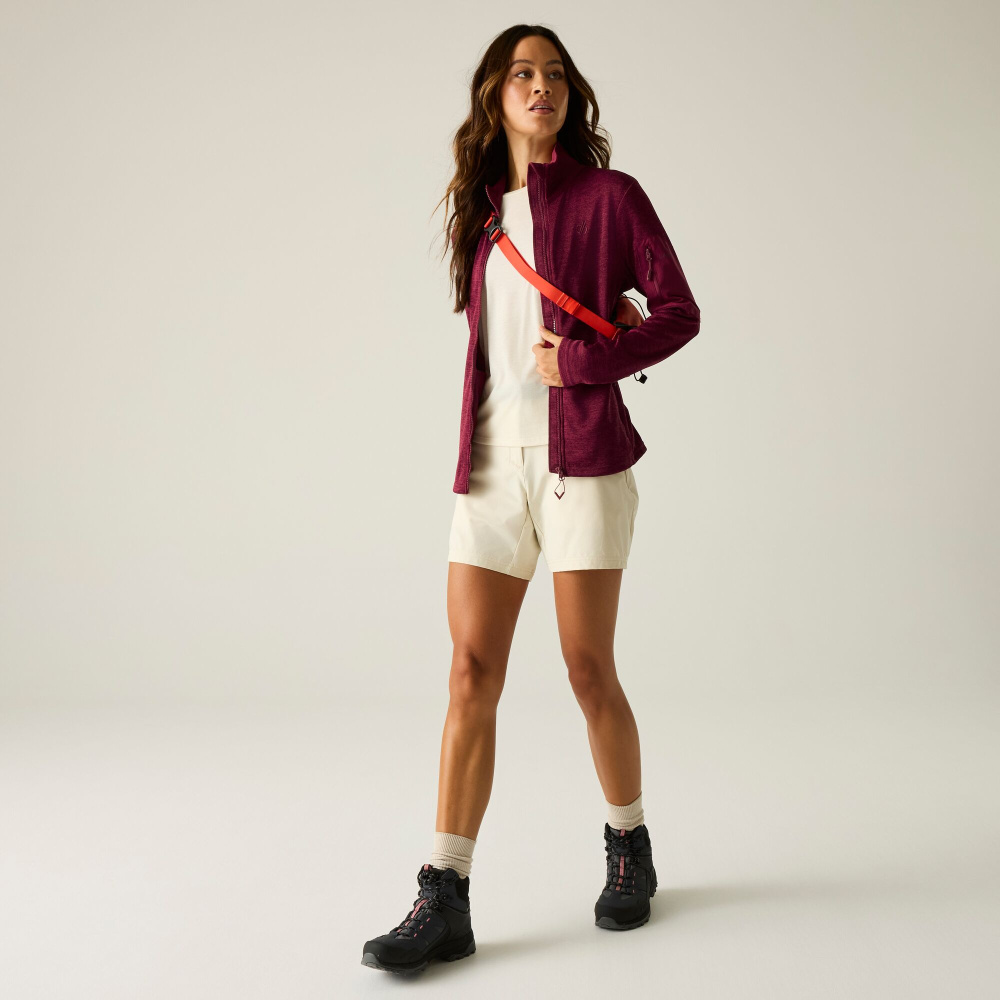 detail DARE2B Torrek II vínová dámska outdoorová mikina, pohodlná a funkčná