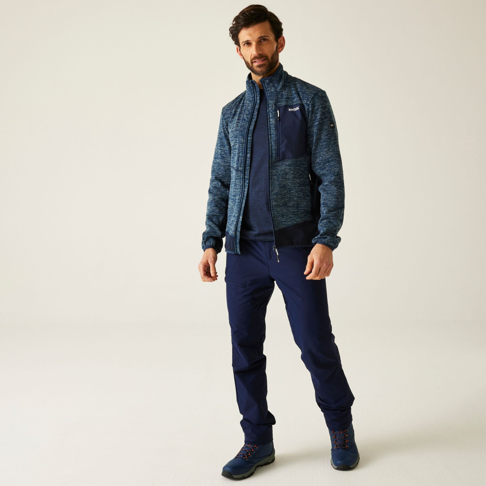 detail REGATTA Baslinn modrá pánska funkčná outdoorová mikina do prírody, na bicykel a