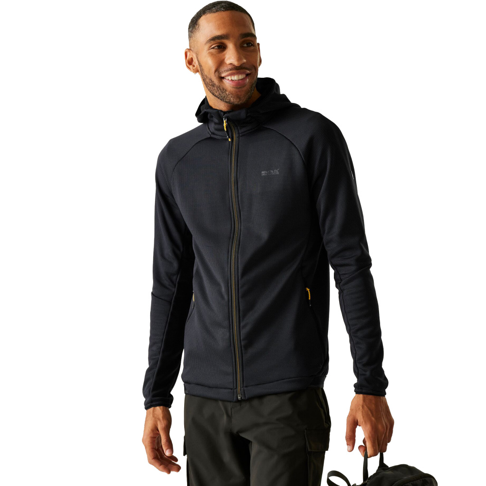 detail REGATTA Everet sivá pánska funkčná a pružná outdoorová mikina nielen do hôr