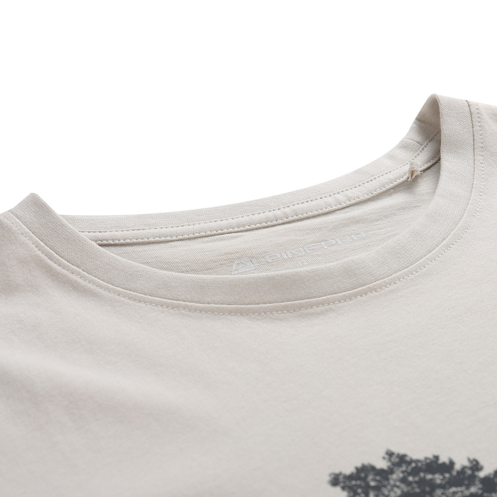 detail ALPINE PRO Worlda šedé dámské triko 100% organická bavlna