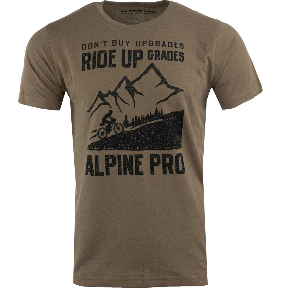 detail ALPINE PRO Zebaro hnědé pánské triko