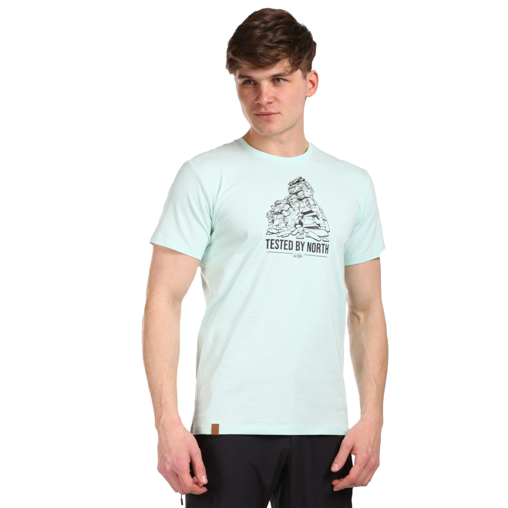 detail KILPI Discover M zelené pánske outdoorové tričko, strečové a pohodlné