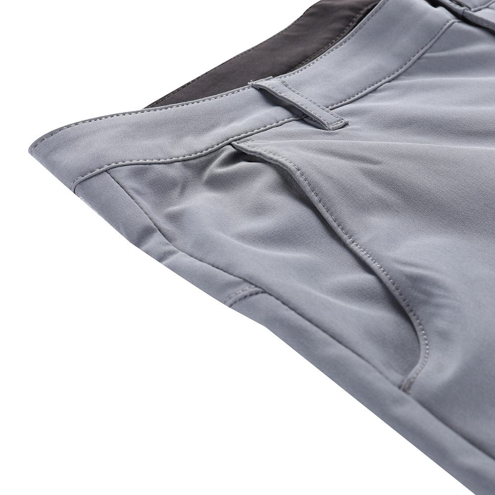 detail ALPINE PRO šedé pánské rychleschnoucí kraťasy Stretch Cool-Dry