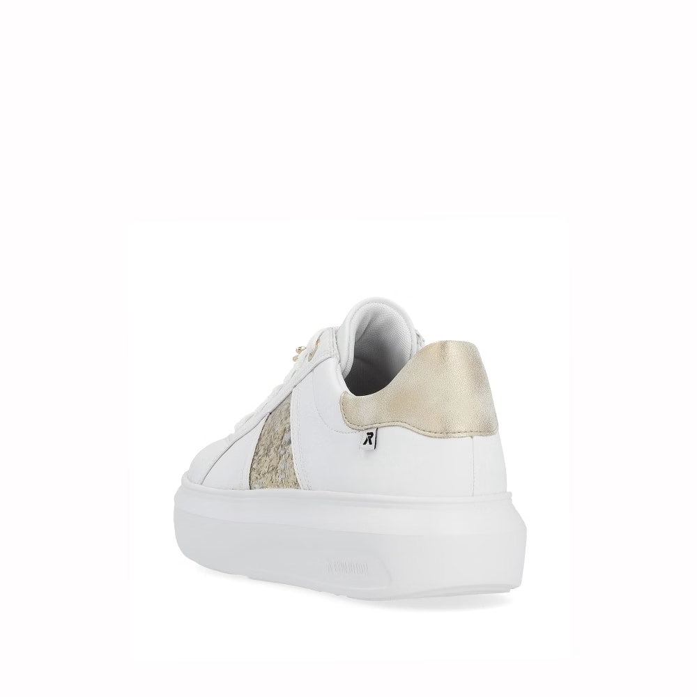 detail RIEKER Revolution W1202-82 bílé dámské kožené tenisky