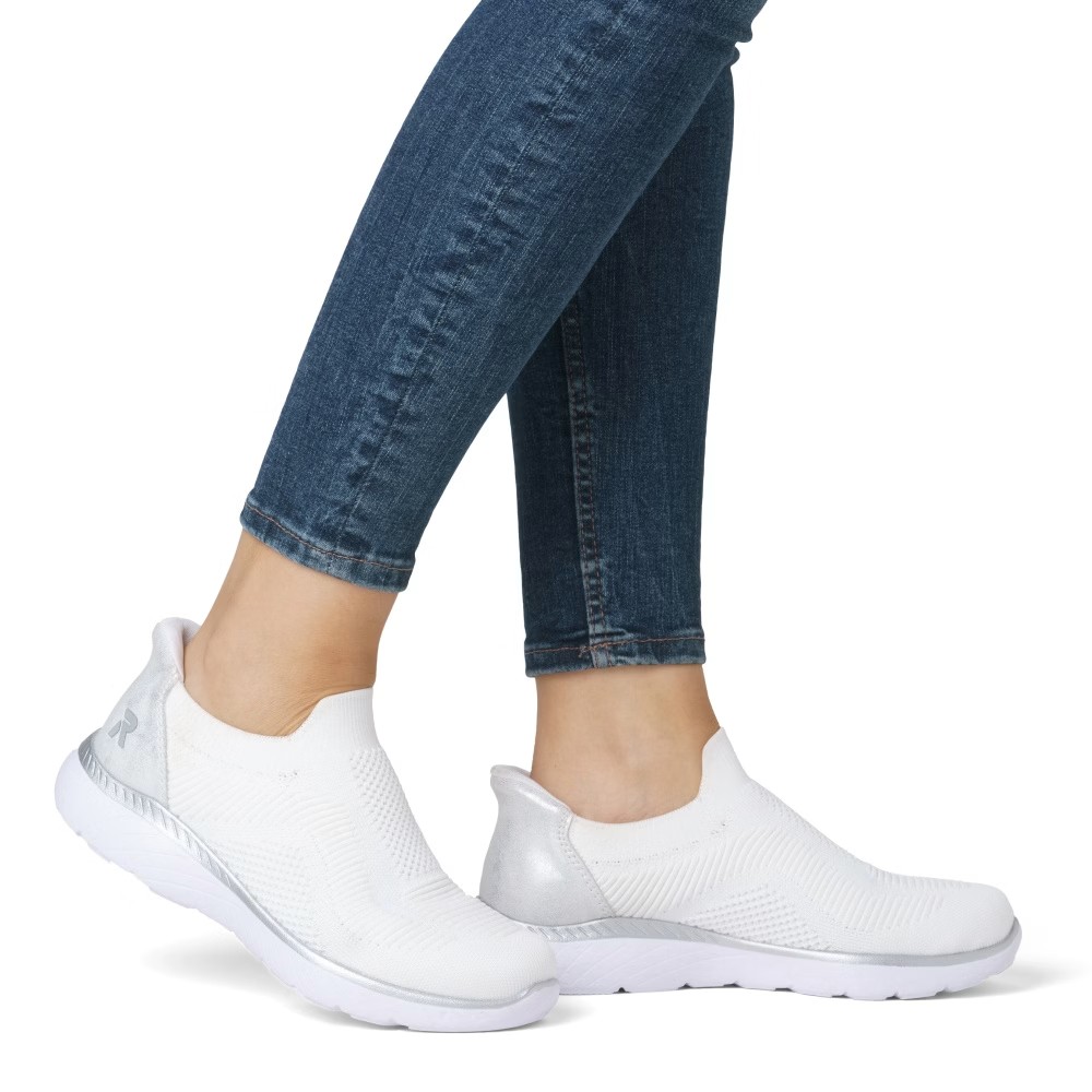 detail RIEKER M5072-80 bílé dámské tenisky