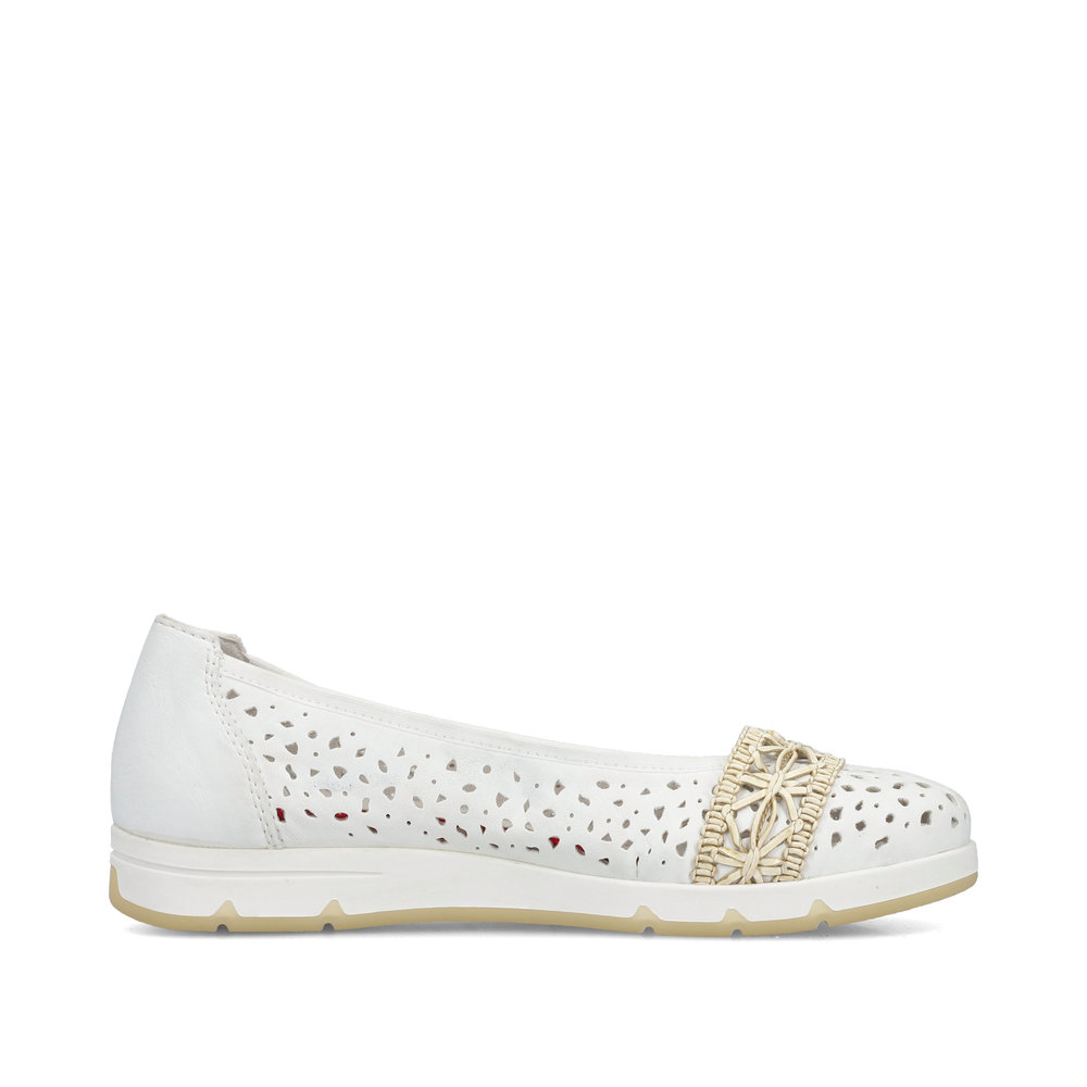 detail RIEKER L3062-80 dámské bílé baleríny