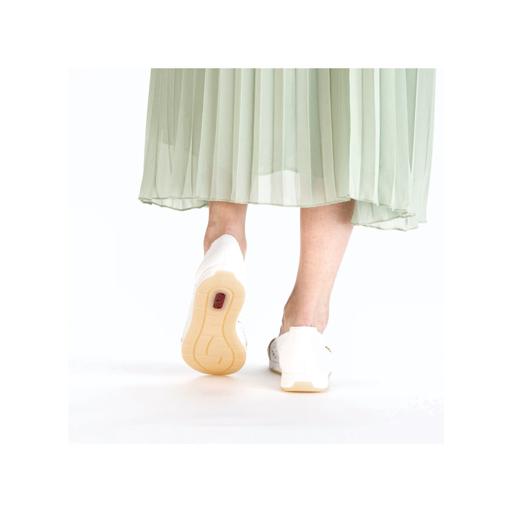 detail RIEKER L3062-80 dámské bílé baleríny