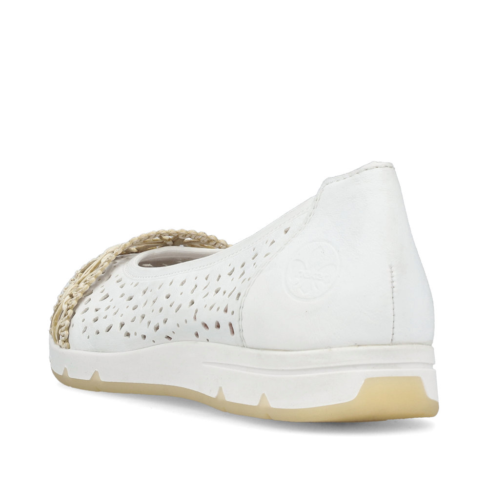 detail RIEKER L3062-80 dámské bílé baleríny