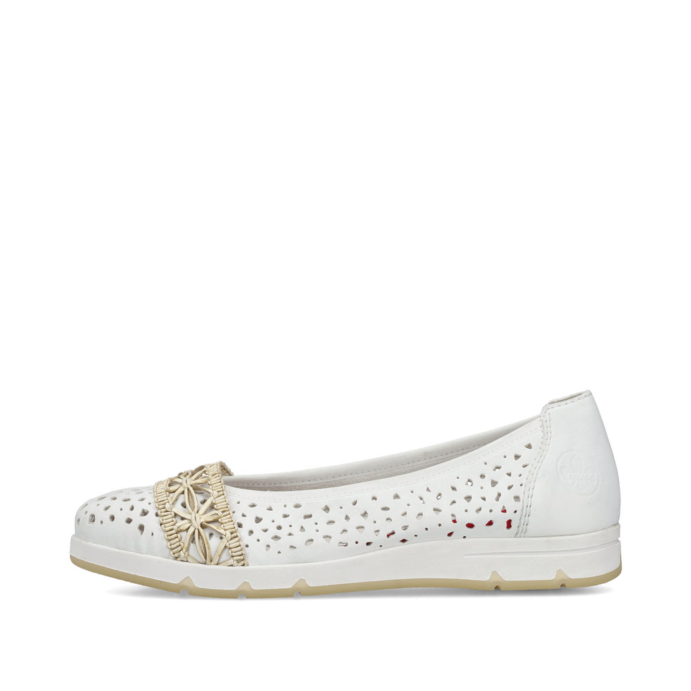 detail RIEKER L3062-80 dámské bílé baleríny