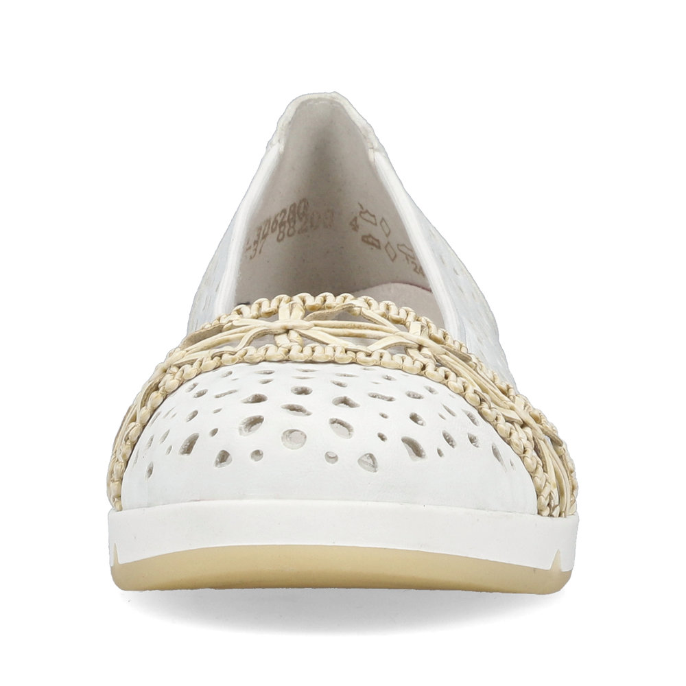 detail RIEKER L3062-80 dámské bílé baleríny