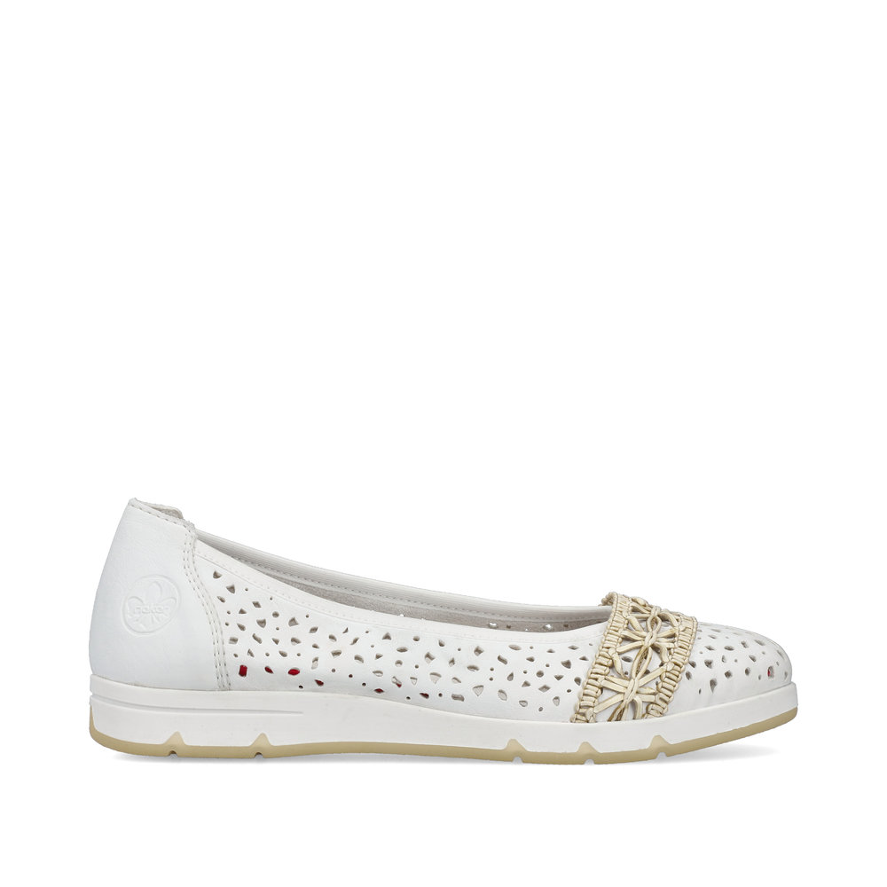 detail RIEKER L3062-80 dámské bílé baleríny