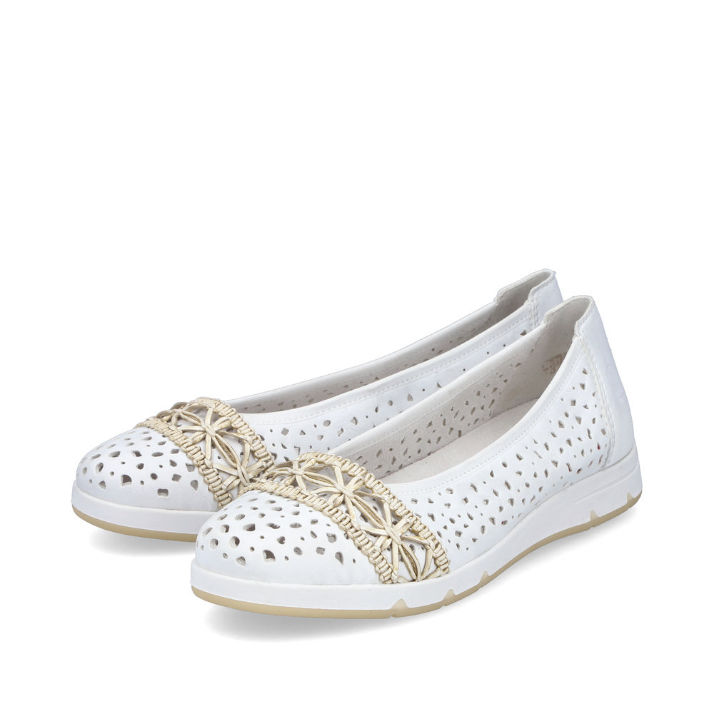 detail RIEKER L3062-80 dámské bílé baleríny