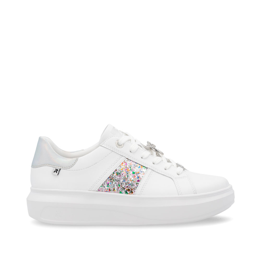 detail RIEKER W1202-83 dámské bílé kožené tenisky