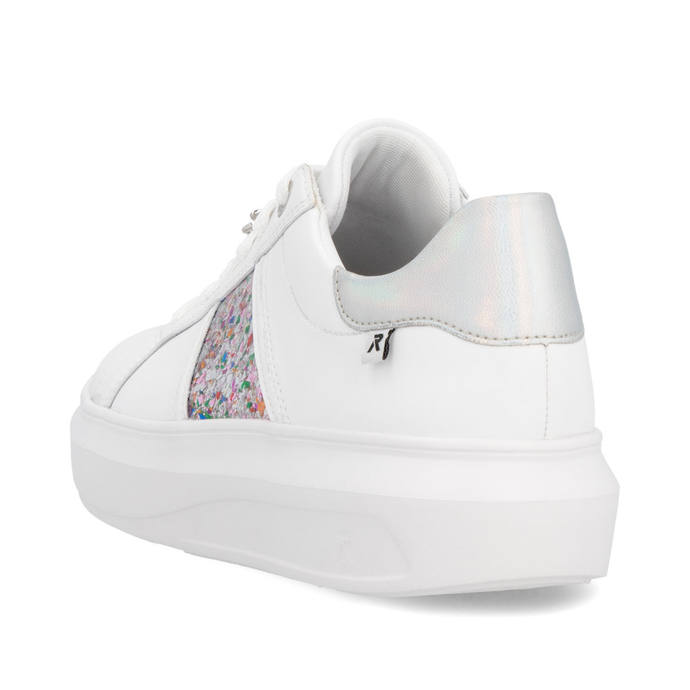 detail RIEKER W1202-83 dámské bílé kožené tenisky