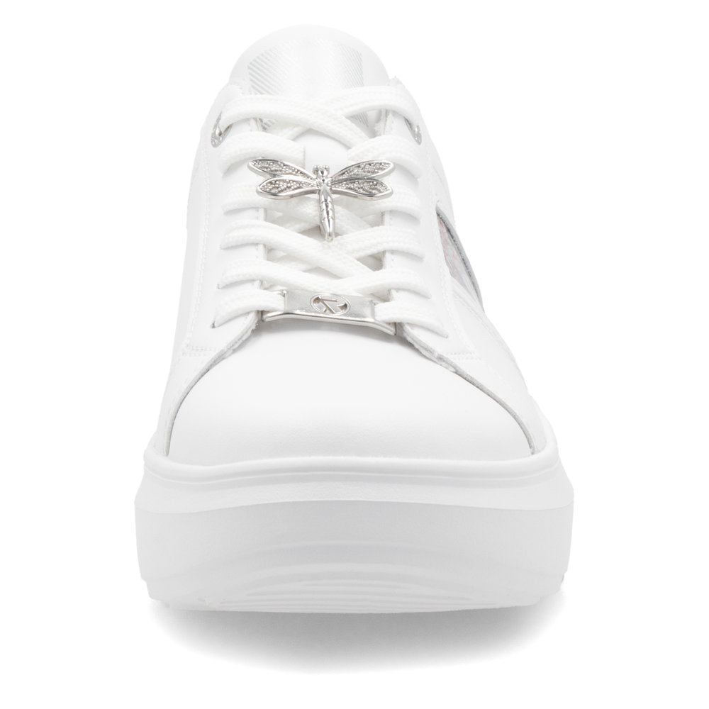 detail RIEKER W1202-83 dámské bílé kožené tenisky