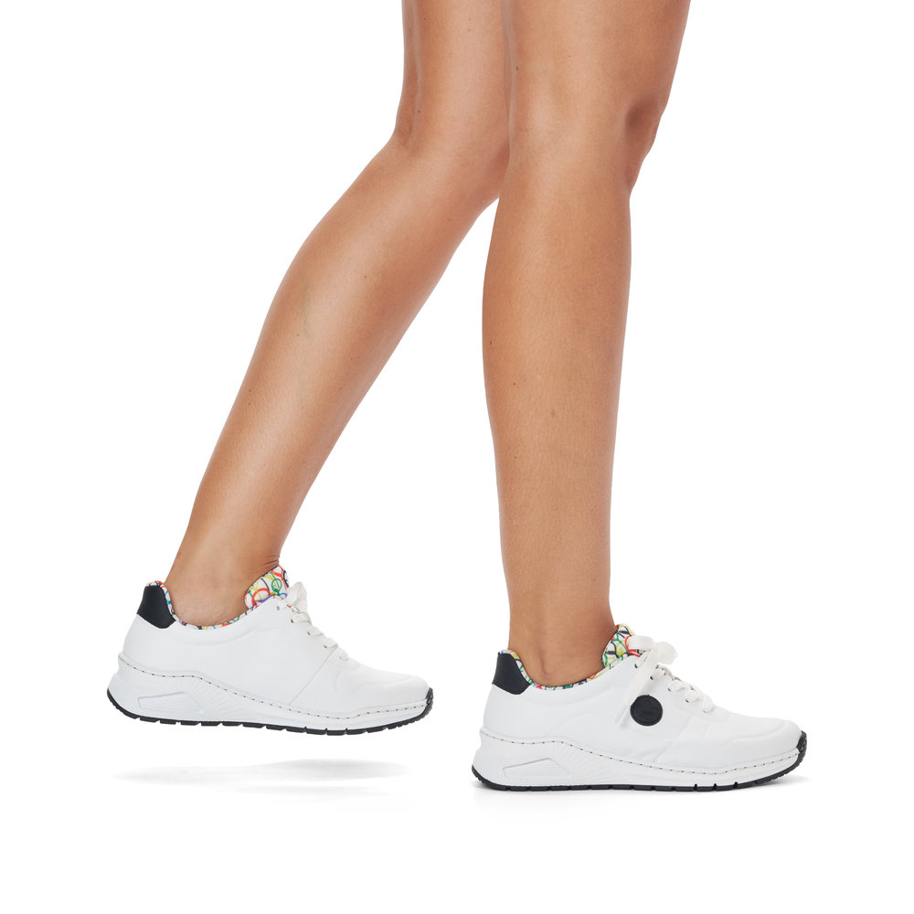 detail RIEKER M4903-80 bílé dámské tenisky