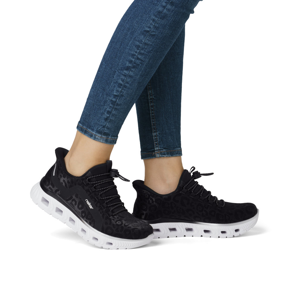 detail RIEKER M6066-01 černé dámské tenisky