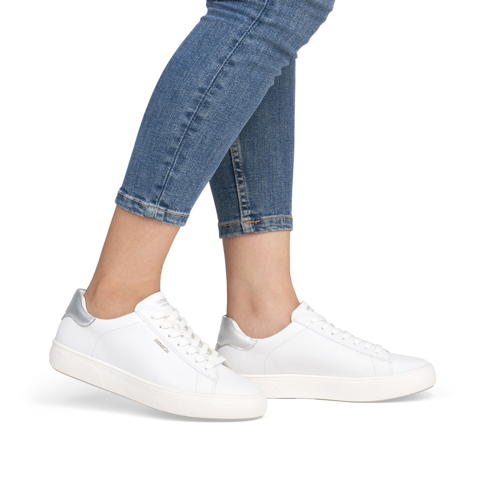 detail RIEKER Remonte D2J00-80 bílé dámské kožené tenisky