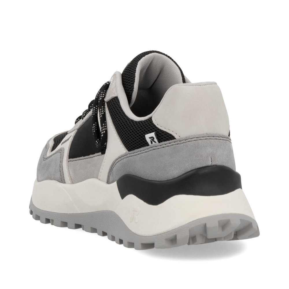 detail RIEKER U1300-00 šedé pánské kožené tenisky