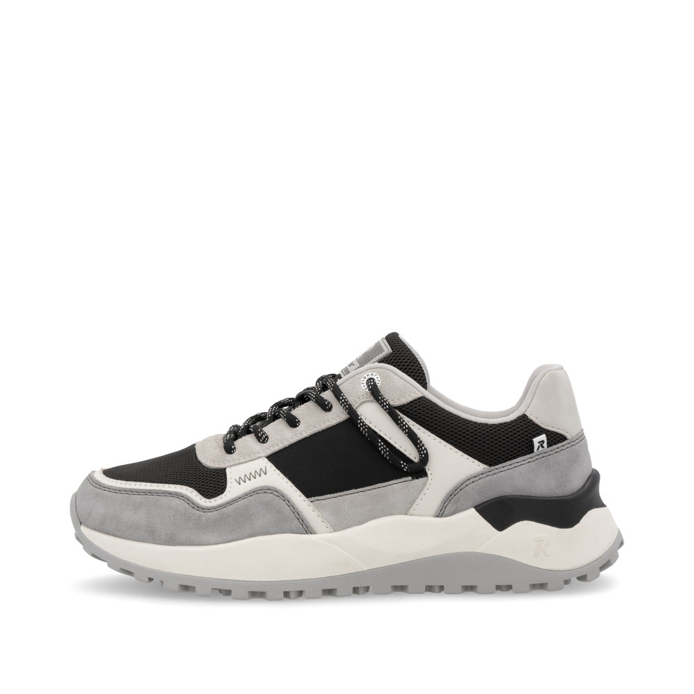 detail RIEKER U1300-00 šedé pánské kožené tenisky