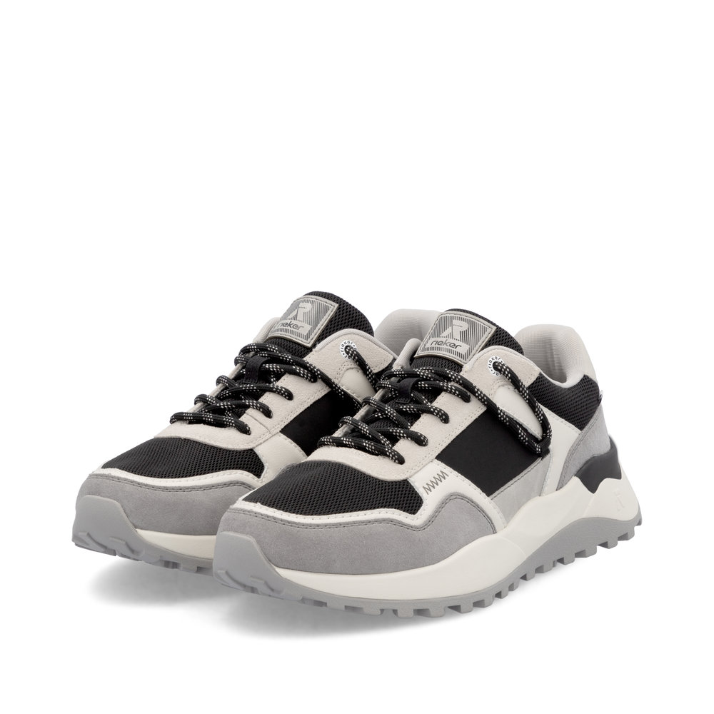 detail RIEKER U1300-00 šedé pánské kožené tenisky