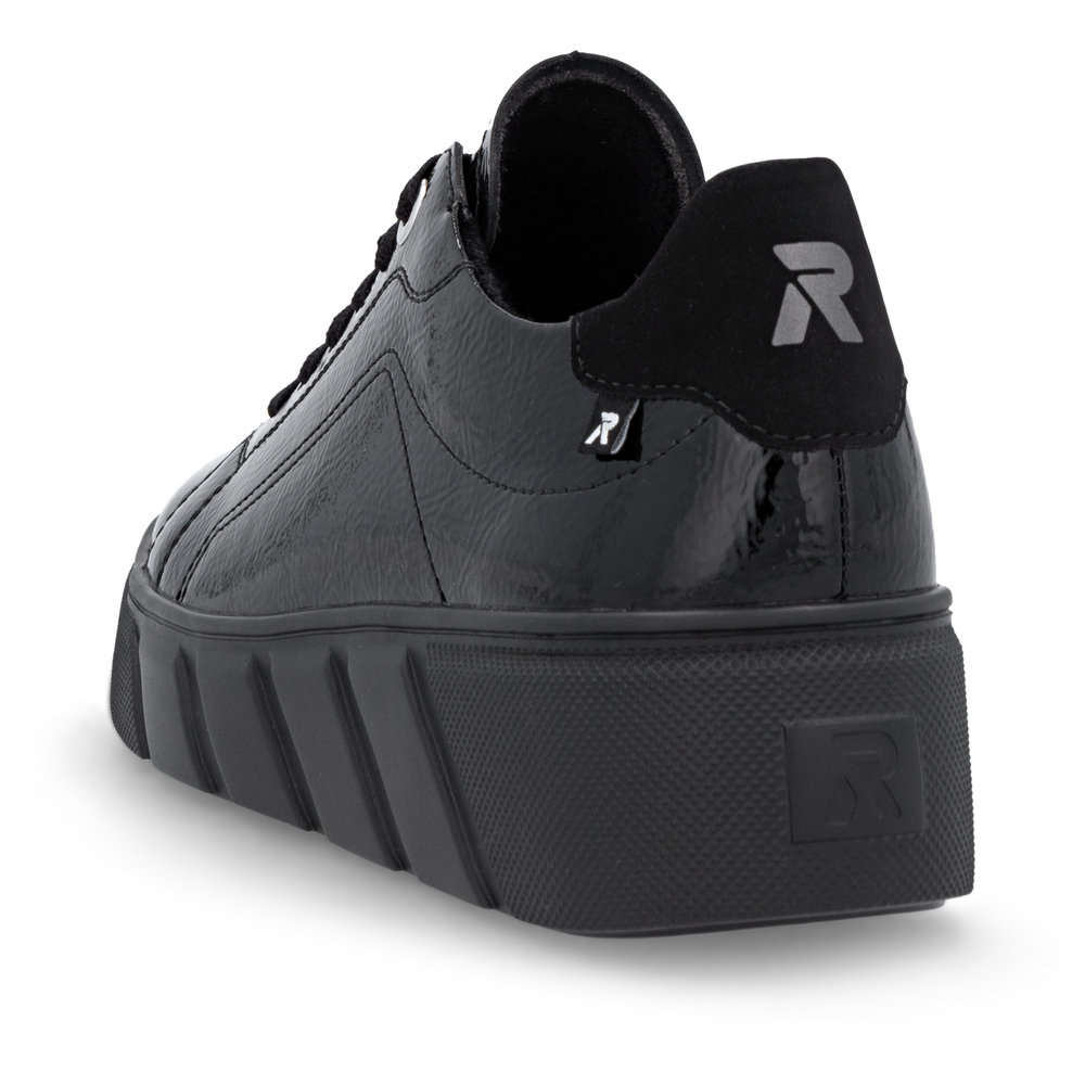 detail RIEKER W2601-00 černé dámské kožené tenisky