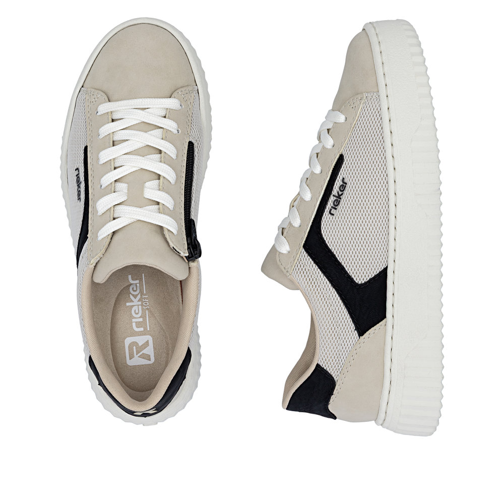 detail RIEKER N9900-60 béžové dámske tenisky, pohodlné a vzdušné
