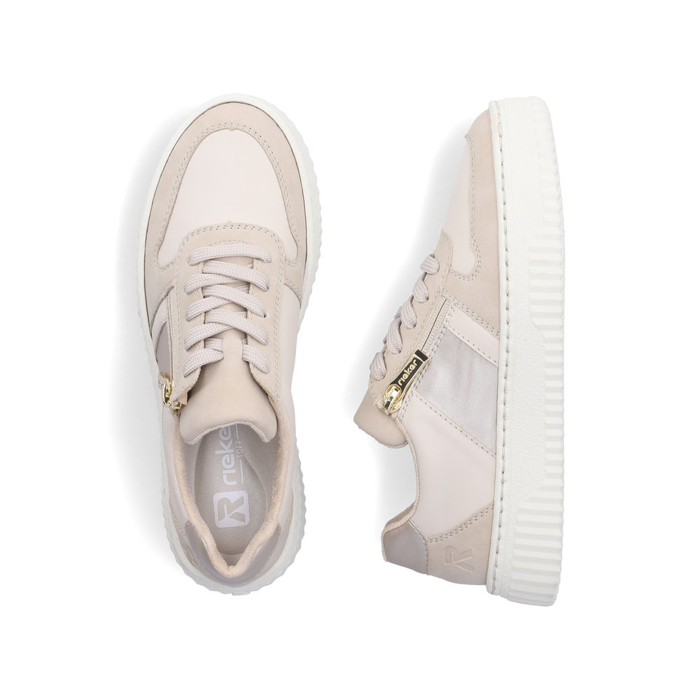 detail RIEKER N9909-60 béžové dámske tenisky s technológiou Antistress