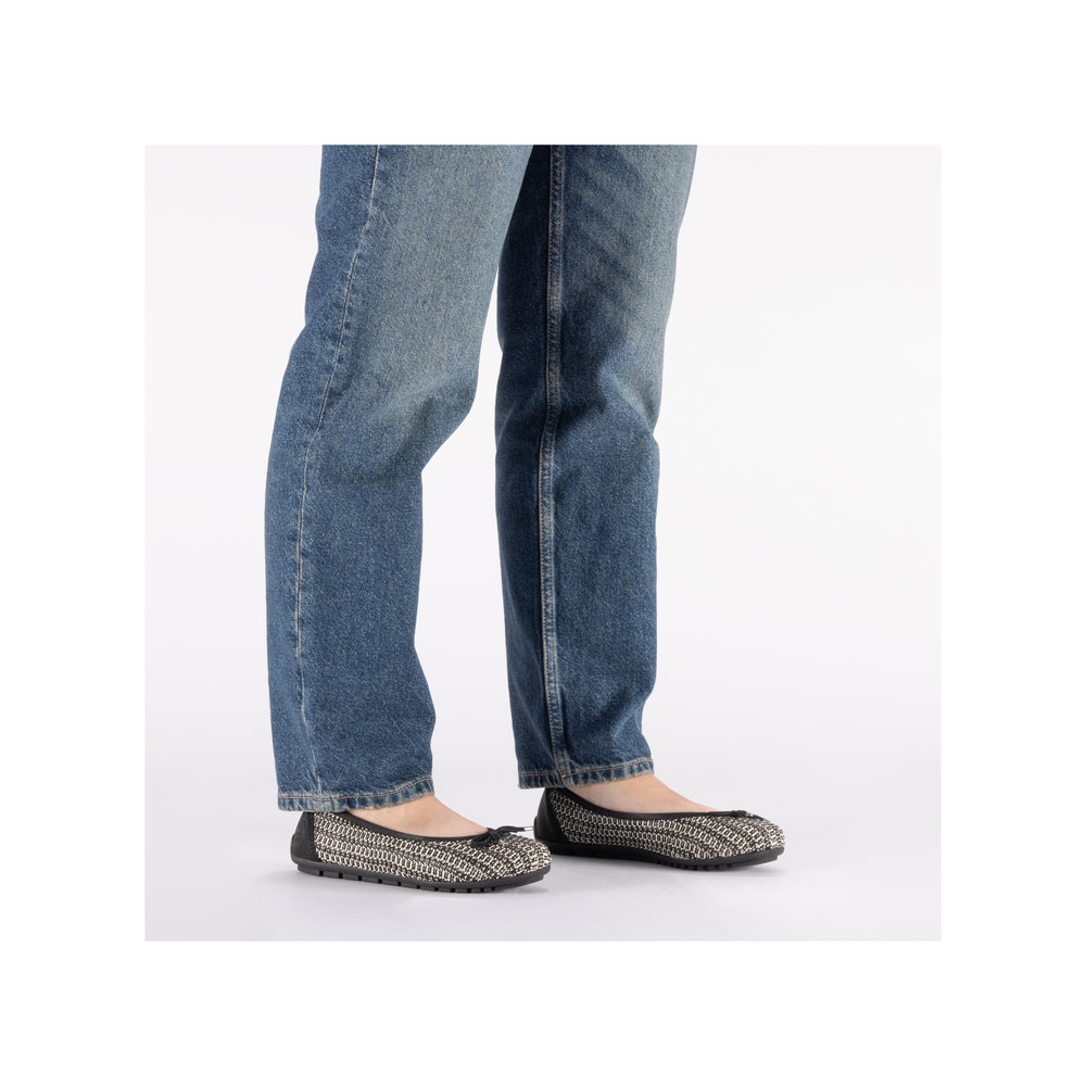 detail RIEKER 43850-00 čierne dámske baleríny