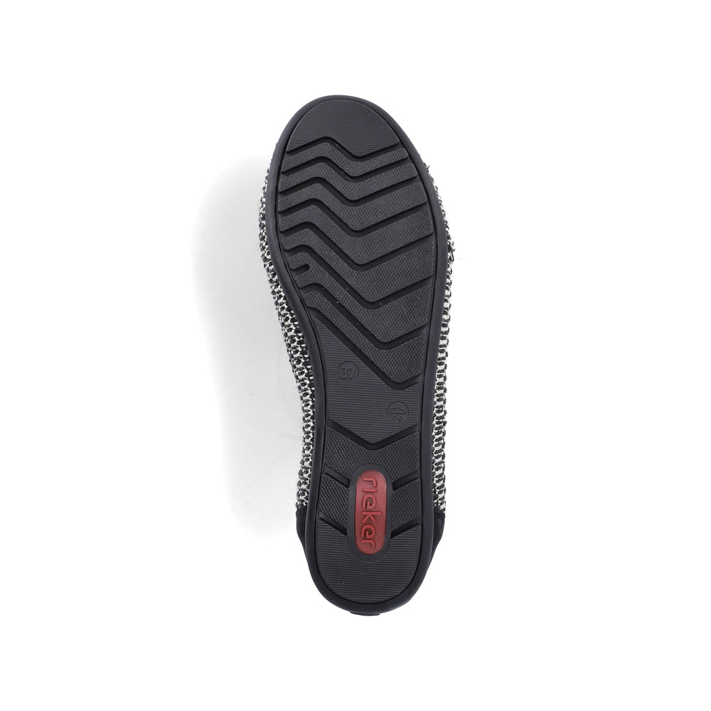 detail RIEKER 43850-00 čierne dámske baleríny