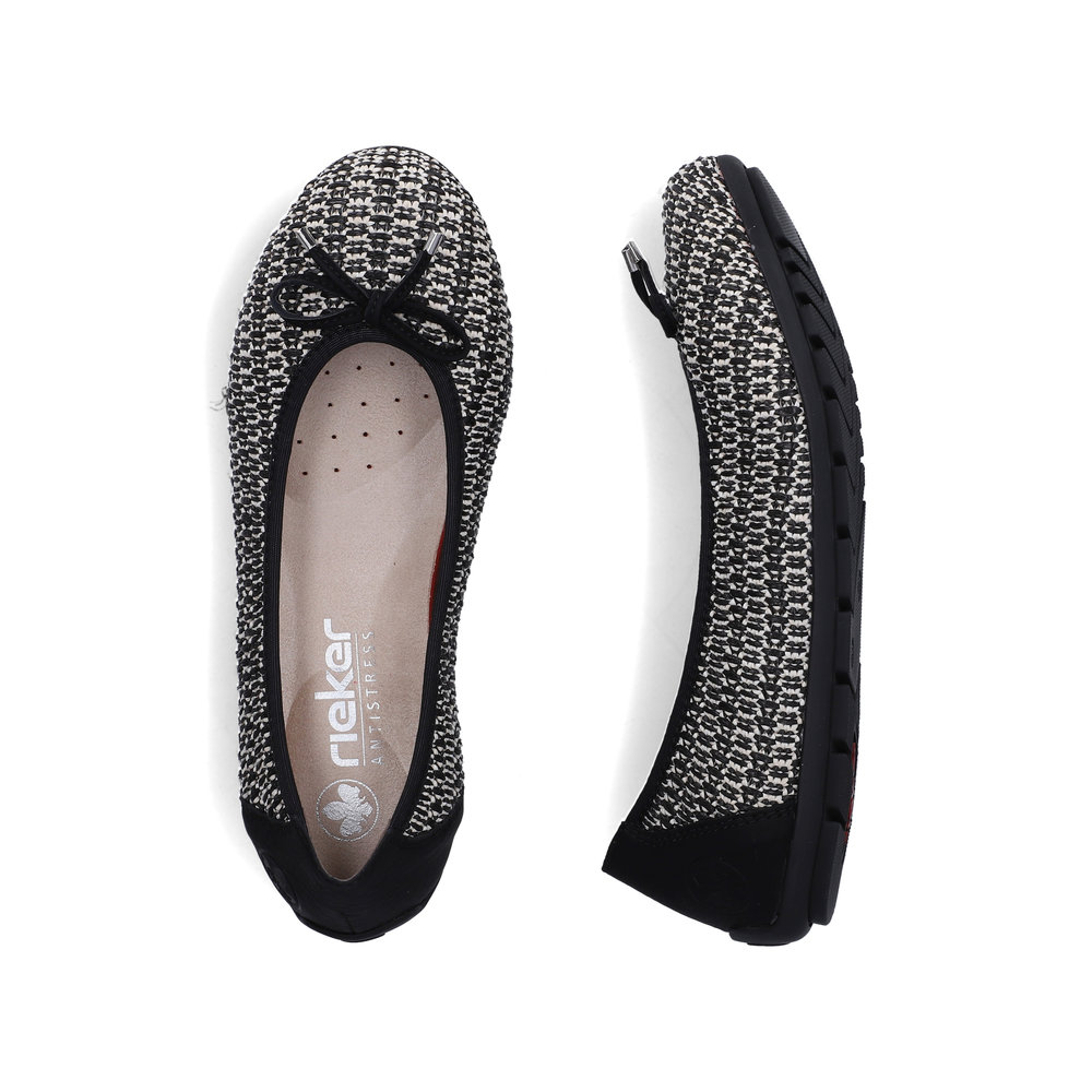 detail RIEKER 43850-00 čierne dámske baleríny