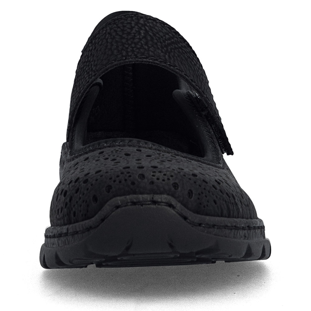 detail RIEKER N4299-00 čierne dámske letné baleríny s technológiou Antistress