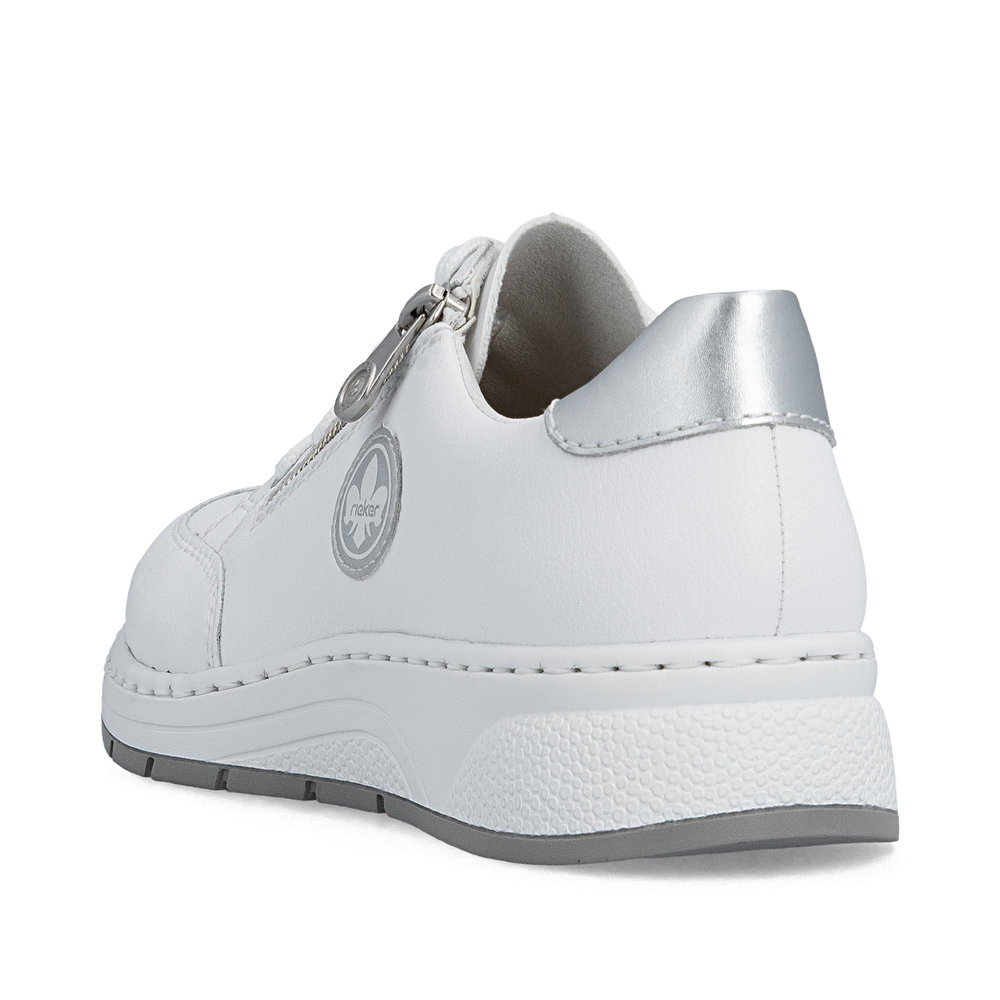 detail RIEKER N6508-80 biele dámske kožené tenisky s technológiou Antistress