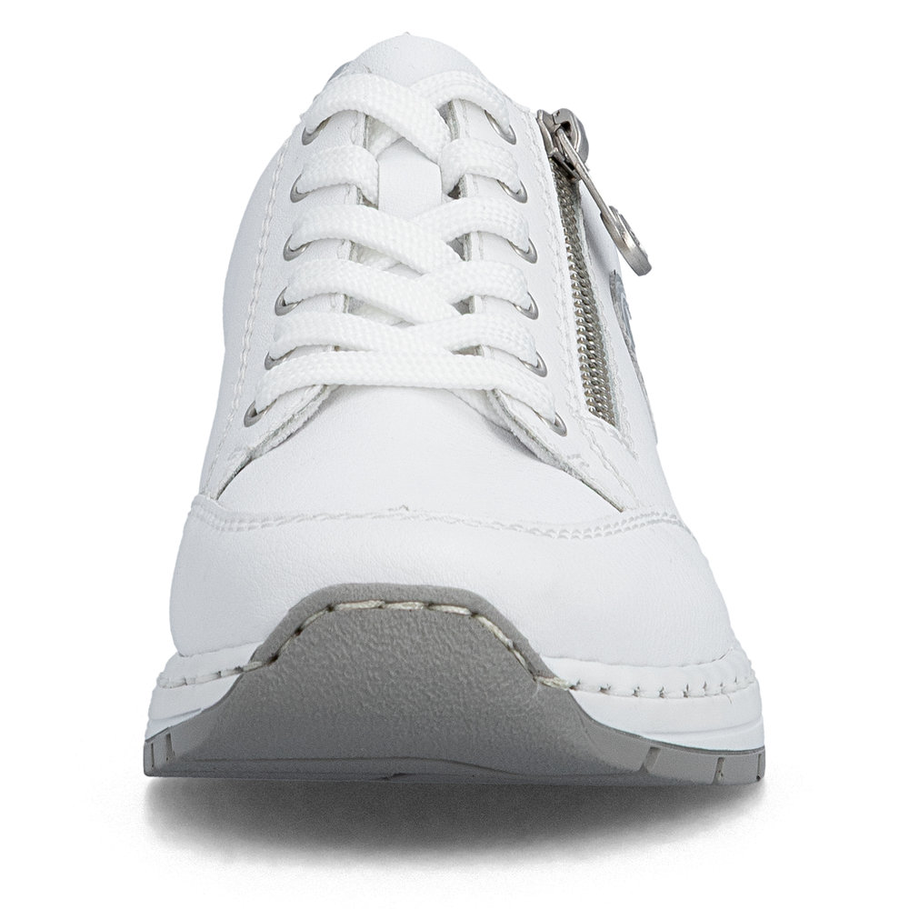 detail RIEKER N6508-80 biele dámske kožené tenisky s technológiou Antistress