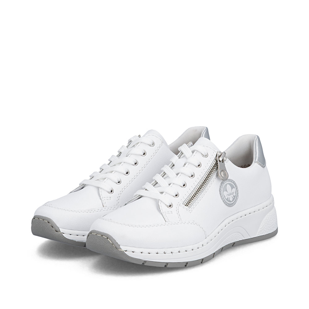 detail RIEKER N6508-80 biele dámske kožené tenisky s technológiou Antistress