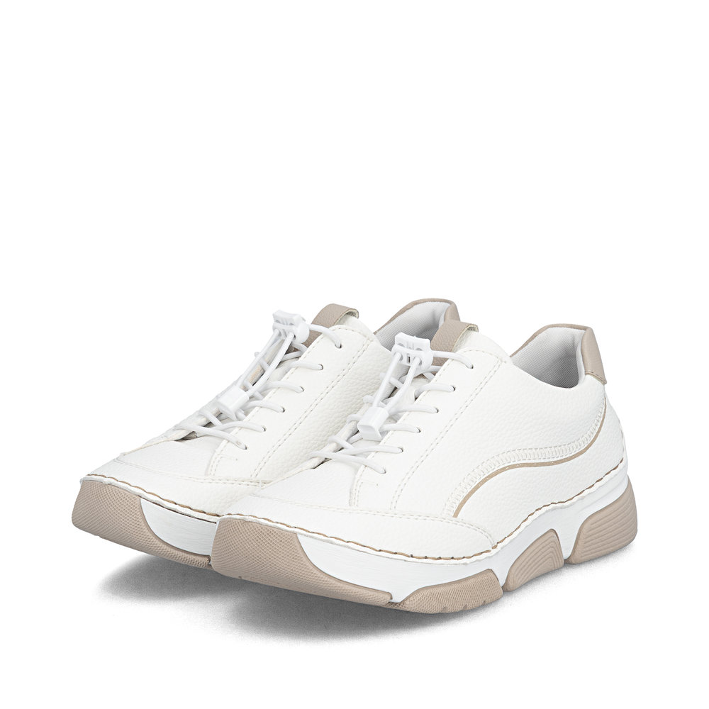 detail RIEKER 45969-80 biele dámske tenisky s technológiou Antistress