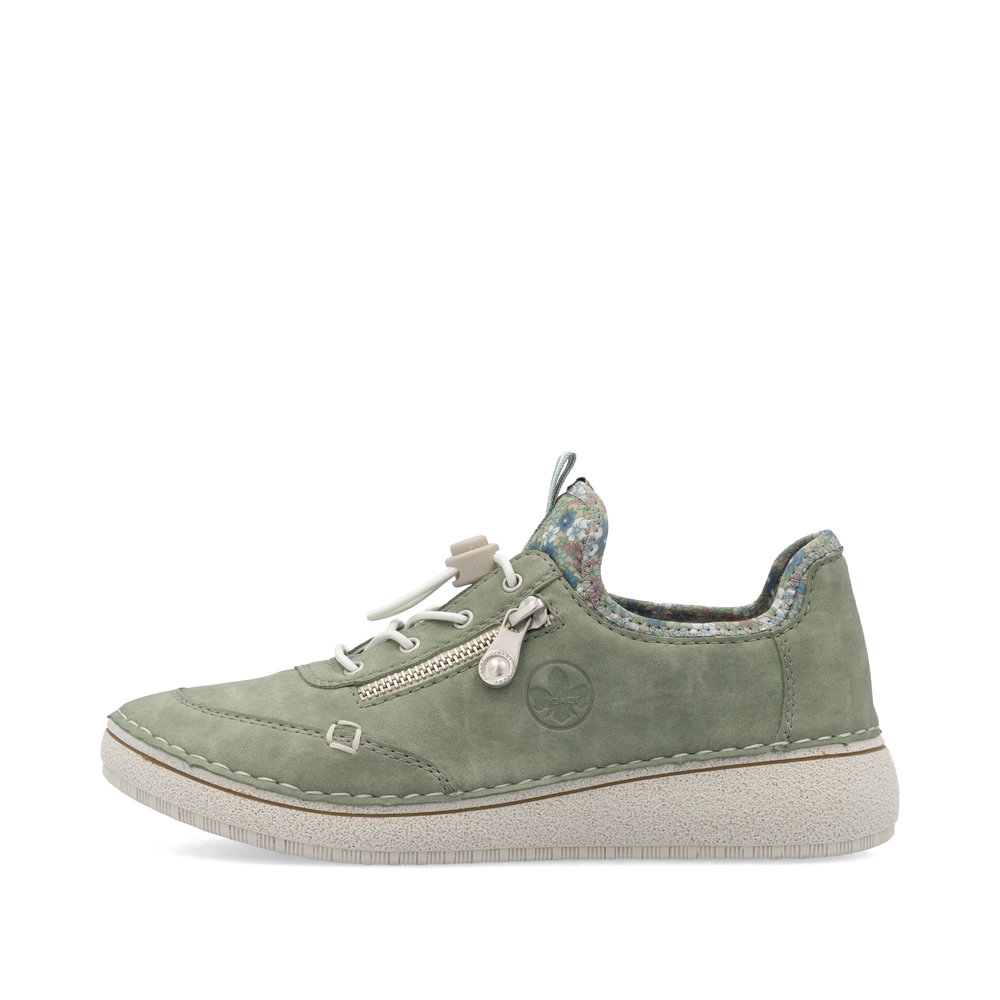 detail RIEKER 50962-52 zelené dámske tenisky s technológiou Antistress