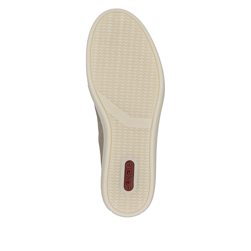 detail RIEKER L5903-20 béžové dámske tenisky z prírodnej kože s podrážkou Antistress