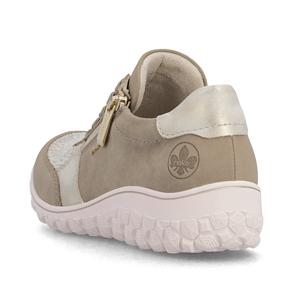 detail RIEKER 59502-62 béžové dámske tenisky s podrážkou Antistress