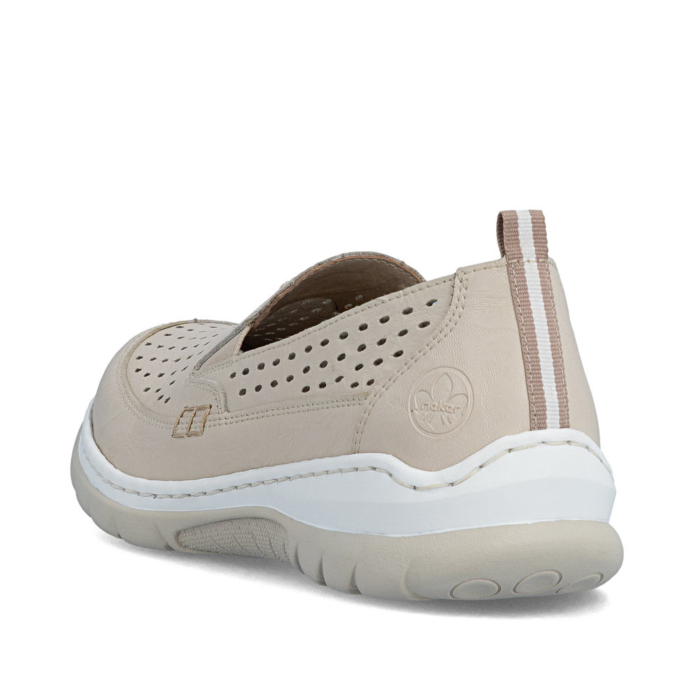 detail RIEKER L32F4-60 béžové dámske letné baleríny, antistress podrážka