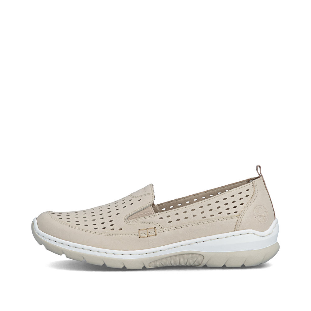 detail RIEKER L32F4-60 béžové dámske letné baleríny, antistress podrážka