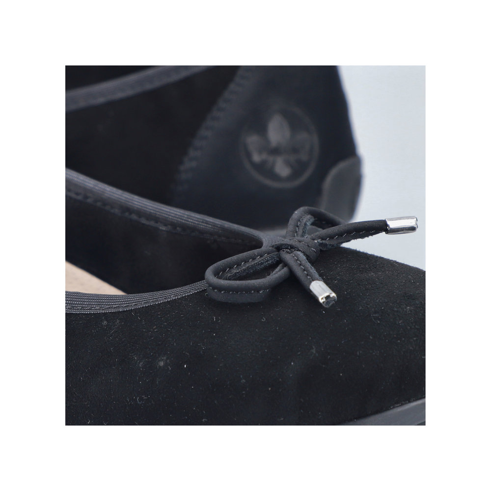 detail RIEKER 438505-01 čierne dámske balerínky, prírodná koža, Antistress podrážka