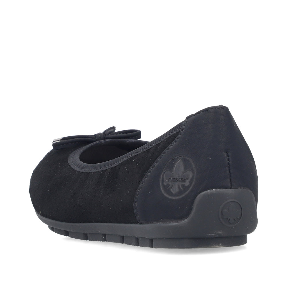 detail RIEKER 438505-01 čierne dámske balerínky, prírodná koža, Antistress podrážka