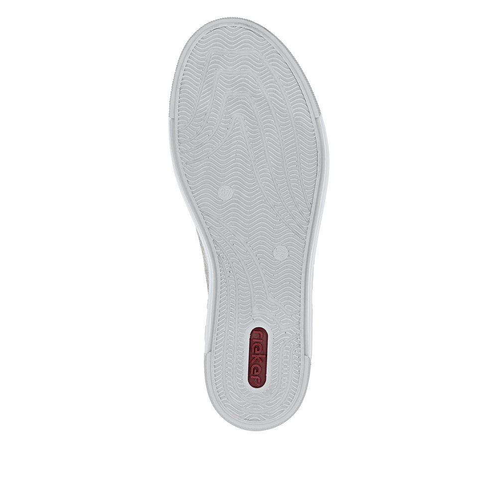 detail RIEKER L8849-60 béžové dámske letné kožené tenisky, priedušné, moderný vzhľad