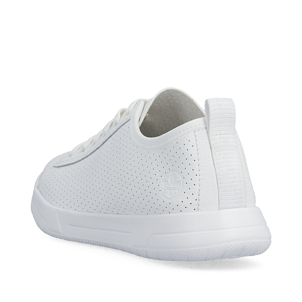 detail RIEKER 45602-80 biele dámske kožené letné tenisky, priedušné, Antistress podrážk