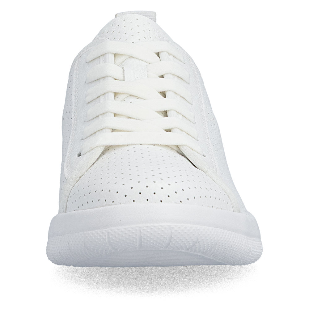 detail RIEKER 45602-80 biele dámske kožené letné tenisky, priedušné, Antistress podrážk