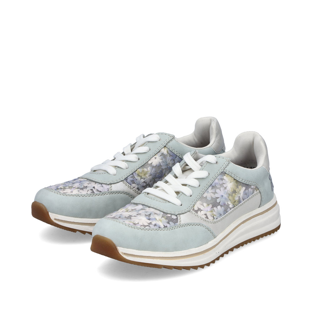 detail RIEKER L5812-91 modré dámske kožené tenisky s krásnym vzorom, Antistress